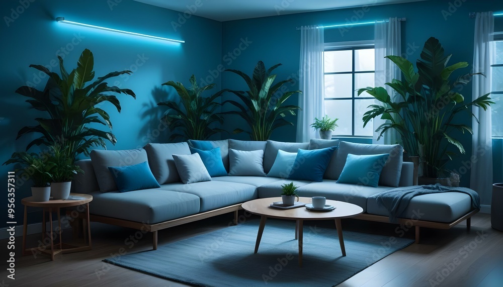 Photo interior modern design room 3d illustration Photo interior modern design room 3d illustration