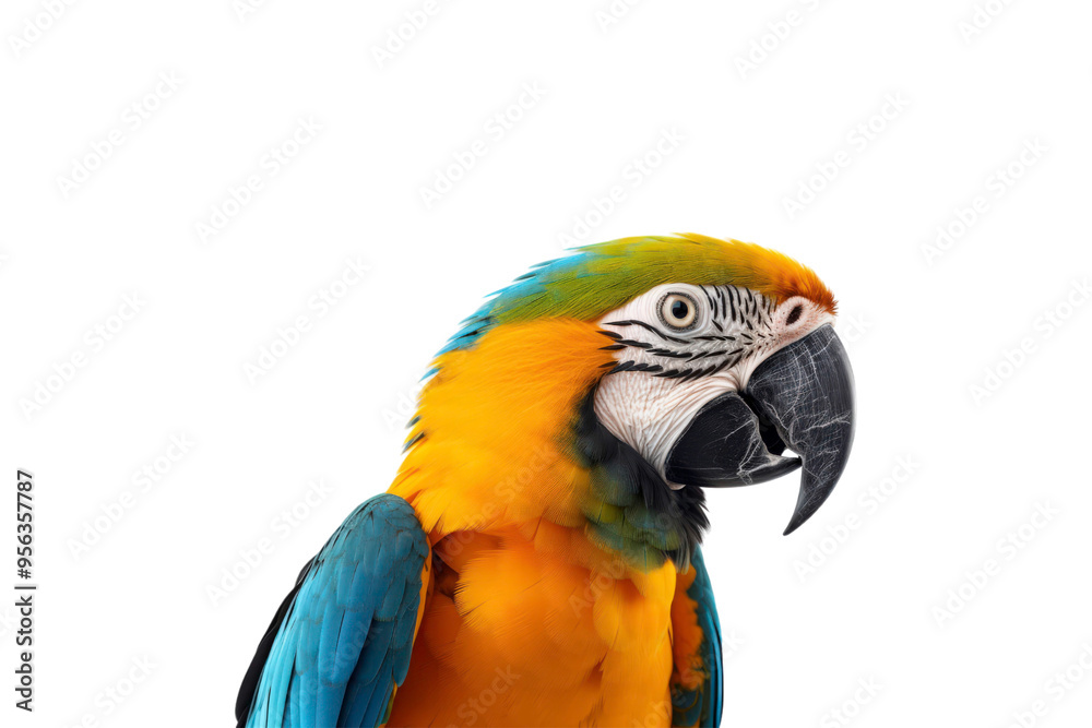 Blue, yellow, green macaw with black beak, vibrant colors, tropical theme, birds of paradise, exotic pet shops, nature illustrations Blue, yellow, green macaw with black beak, vibrant colors, tropical theme, birds of paradise, exotic pet shops, nature illustrations