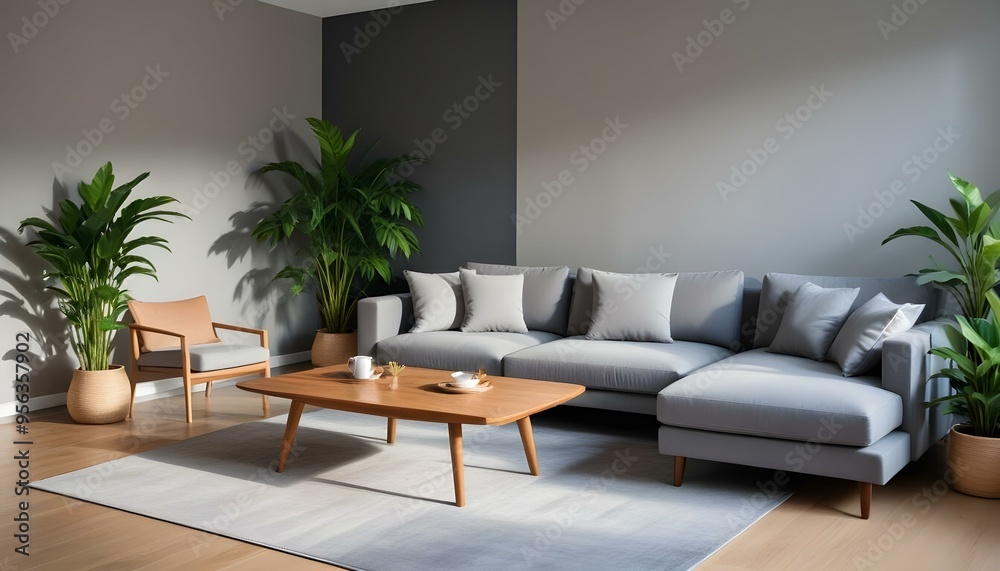 Photo interior modern design room 3d illustration Photo interior modern design room 3d illustration