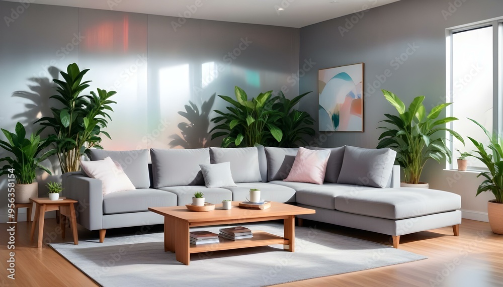 Photo interior modern design room 3d illustration Photo interior modern design room 3d illustration