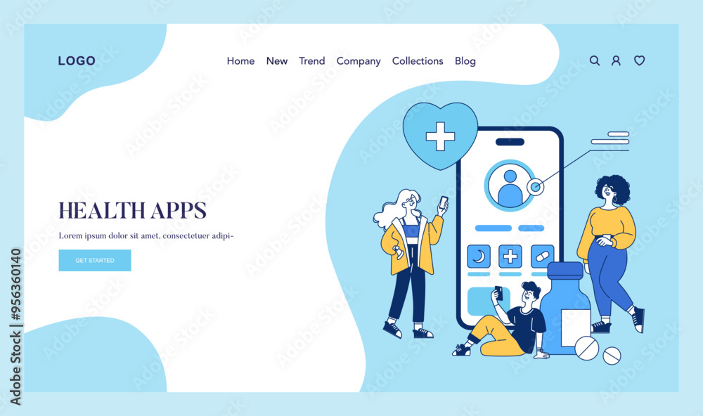 Health Apps. Flat Vector Illustration Health Apps. Flat Vector Illustration