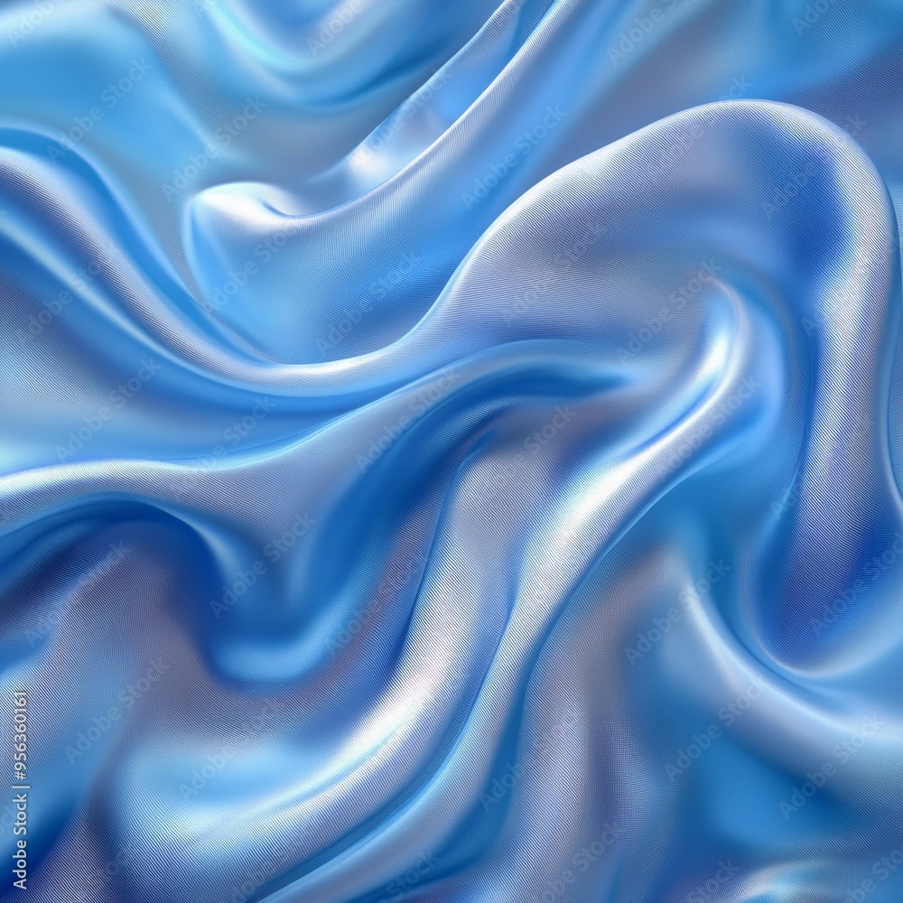 Elegant Light Blue Satin Fabric with Luxurious Texture