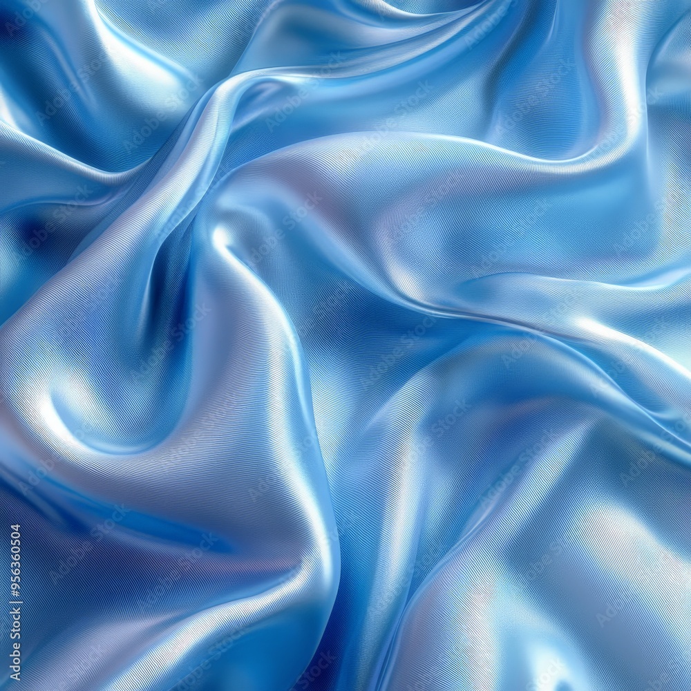 Elegant Light Blue Satin Fabric with Luxurious Texture