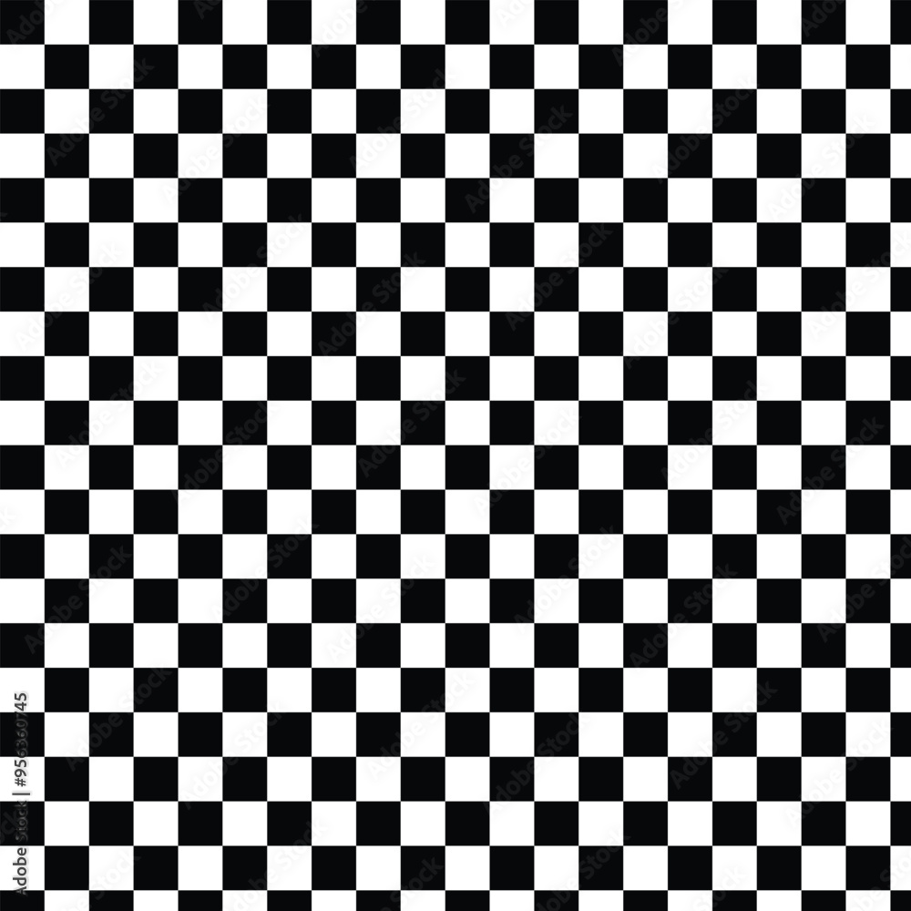 Fototapeta premium Black and white checkered pattern. Chess square abstract pattern. Black and white square background. Checkered wallpaper. geometric square shape. Race flag. Vector illustration.