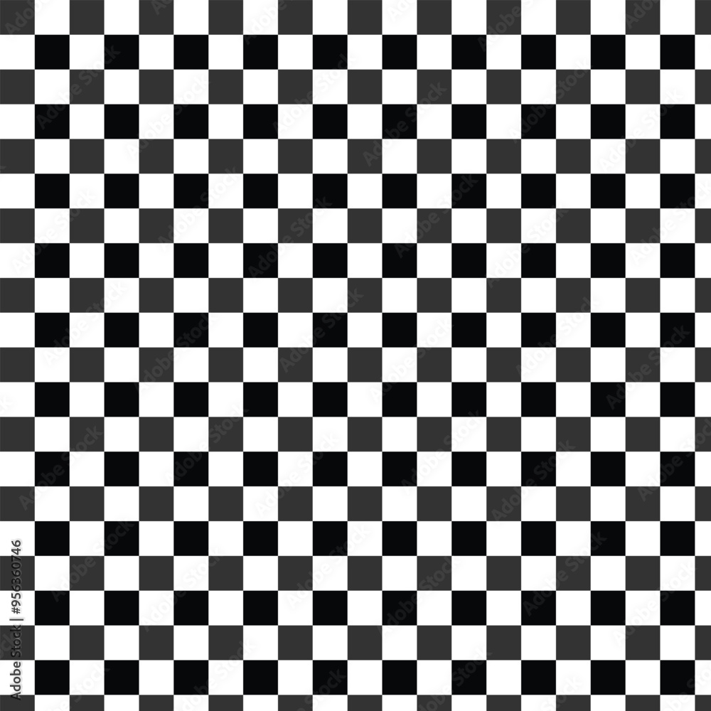 Fototapeta premium Black and white checkered pattern. Chess square abstract pattern. Black and white square background. Checkered wallpaper. geometric square shape. Race flag. Vector illustration.