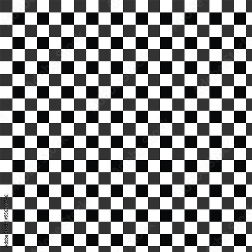 Black and white checkered pattern. Chess square abstract pattern. Black and white square background. Checkered wallpaper. geometric square shape. Race flag. Vector illustration.