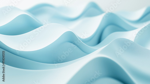 Wallpaper Mural Abstract background of smooth pale blue, volumetric waves arranged horizontally from left to right. Torontodigital.ca