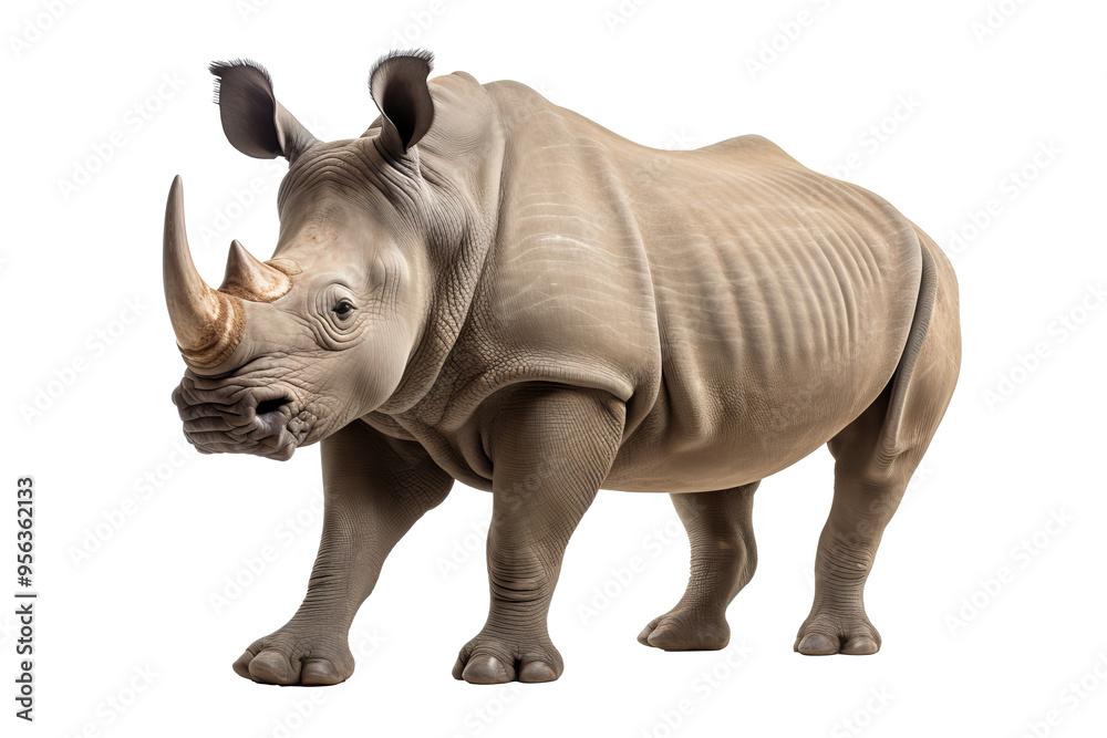High-resolution rhinoceros isolated on transparent background, ideal for wildlife conservation themes, educational projects, and nature-inspired illustrations featuring majestic African animal designs High-resolution rhinoceros isolated on transparent background, ideal for wildlife conservation themes, educational projects, and nature-inspired illustrations featuring majestic African animal designs