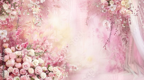 wedding flower decoration, flower backdrop background, rose wall, white rose, colorful background, fresh rose