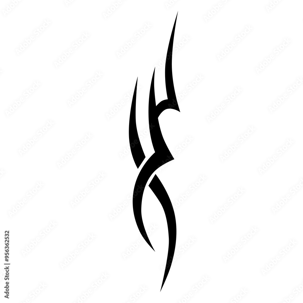 Obraz premium Simple Tattoo design. Tattoo tribal design vector. Art tribal tattoo Stencil.