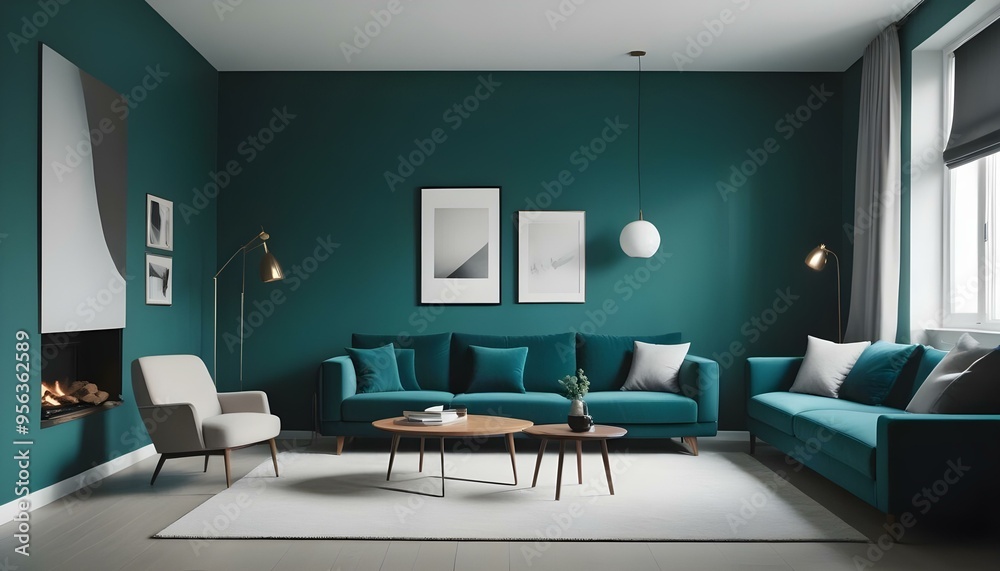 Photo interior modern design room 3d illustration Photo interior modern design room 3d illustration
