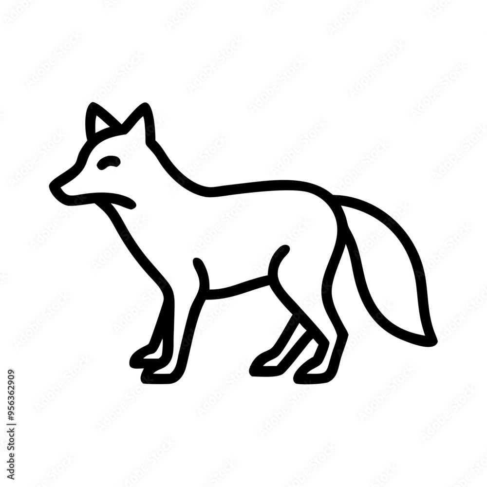 Fox Icon, Black and White, Wildlife and Nature Symbol Design Fox Icon, Black and White, Wildlife and Nature Symbol Design