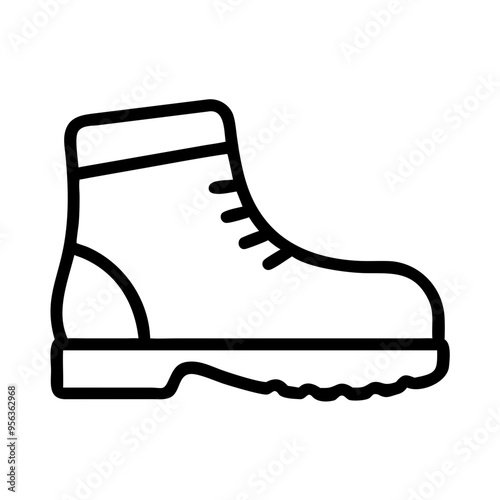 Boot Icon, Black and White, Footwear and Outdoor Gear Design