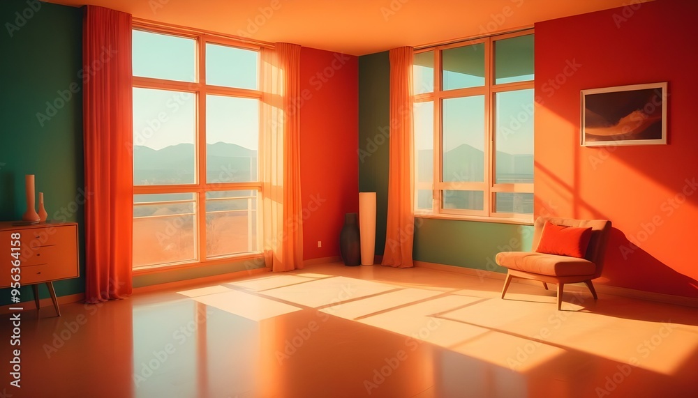 Photo interior modern design room 3d illustration Photo interior modern design room 3d illustration