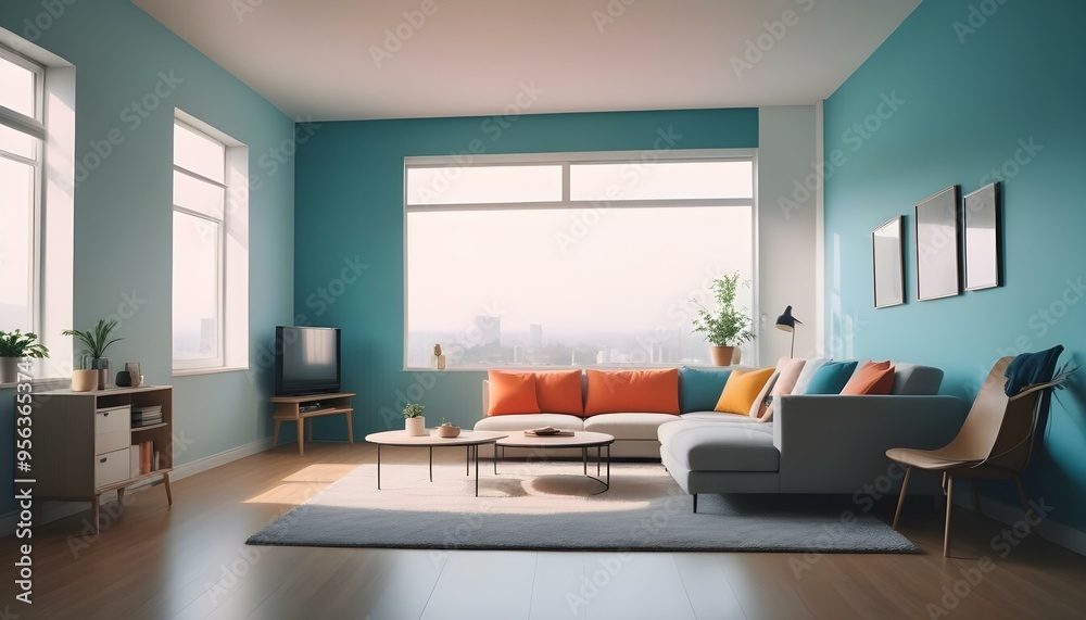 Fototapeta premium Photo interior modern design room 3d illustration