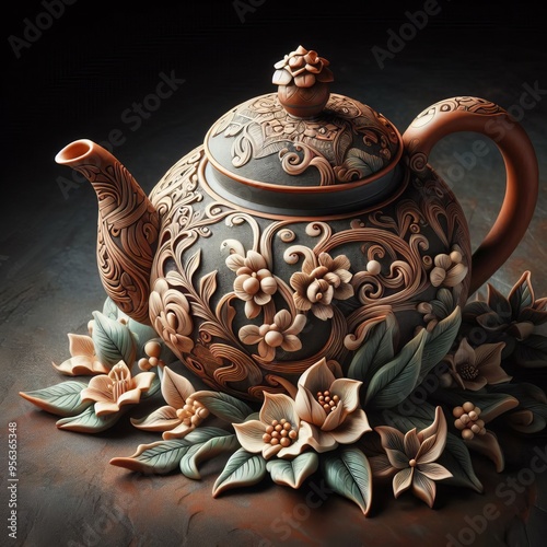 96 26 Teapot Pottery pottery teapots used for brewing and servin photo