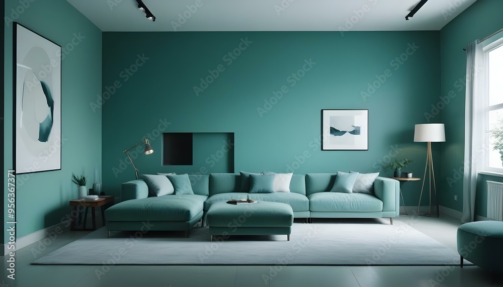 Photo interior modern design room 3d illustration
