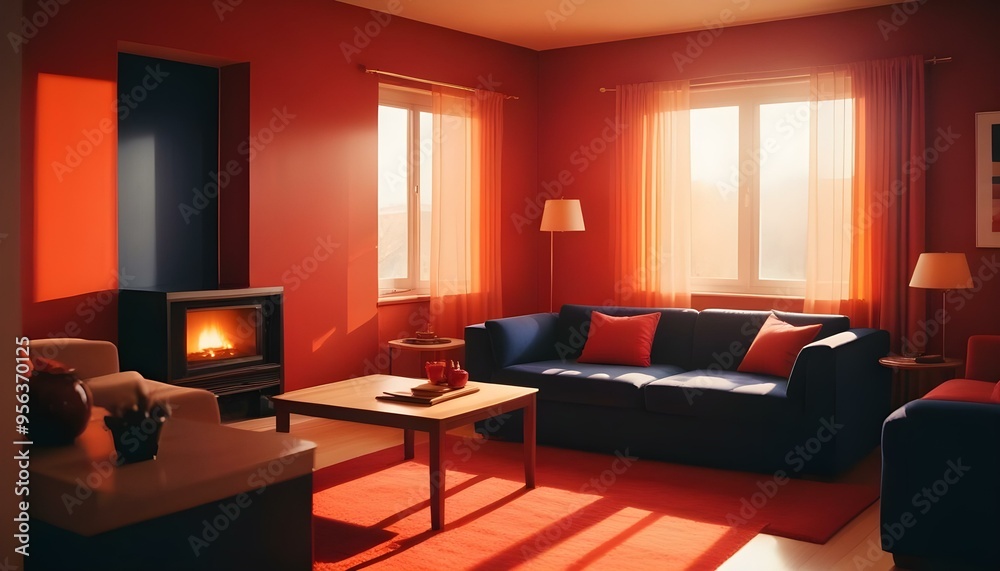 Fototapeta premium Photo interior modern design room 3d illustration