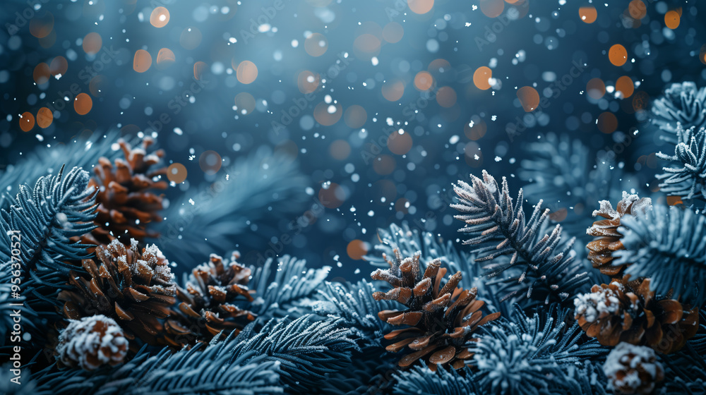 glitter over winter-themed decorations, snowflakes and branches glitter over winter-themed decorations, snowflakes and branches