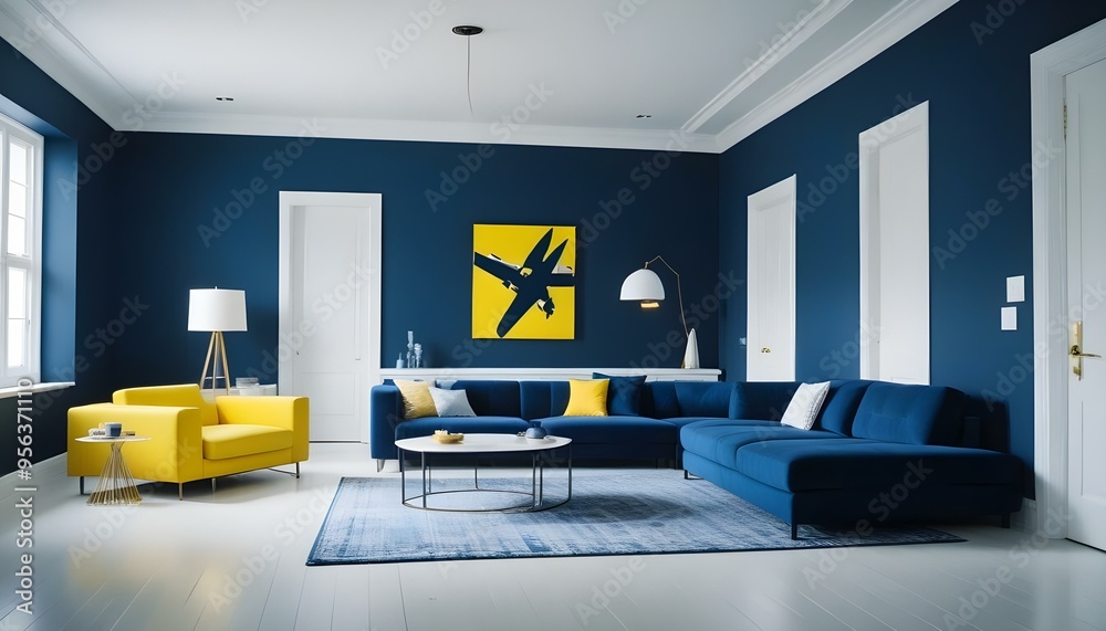 Photo interior modern design room 3d illustration Photo interior modern design room 3d illustration