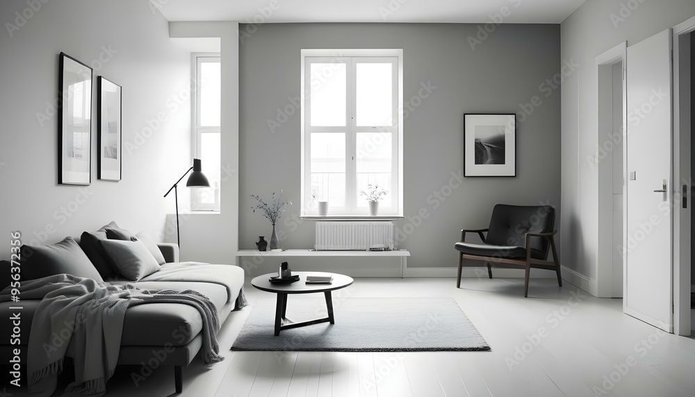 Fototapeta premium Photo interior modern design room 3d illustration