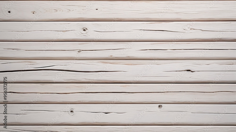 Fototapeta premium Whitewashed rustic wood texture, close-up.