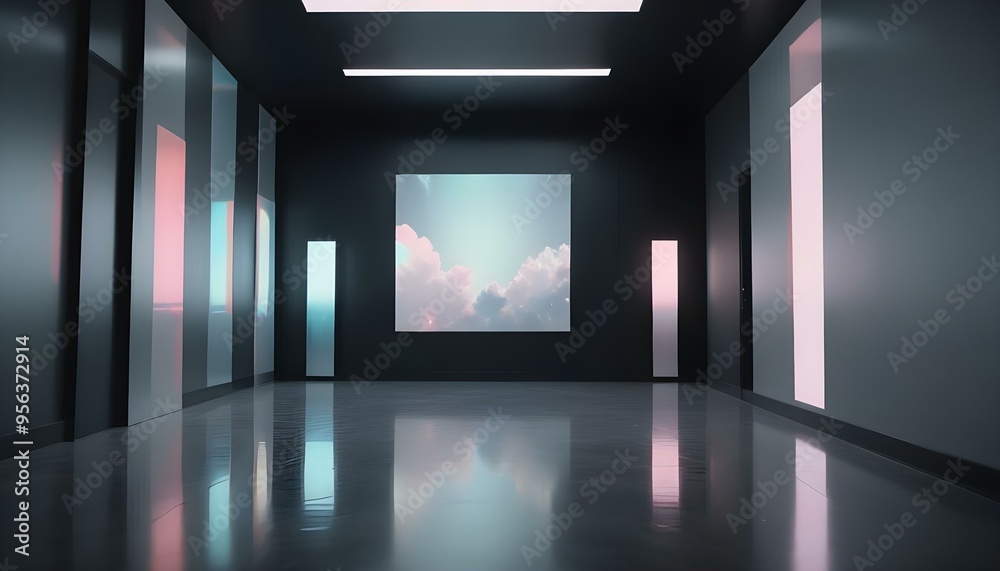 Photo interior modern design room 3d illustration Photo interior modern design room 3d illustration