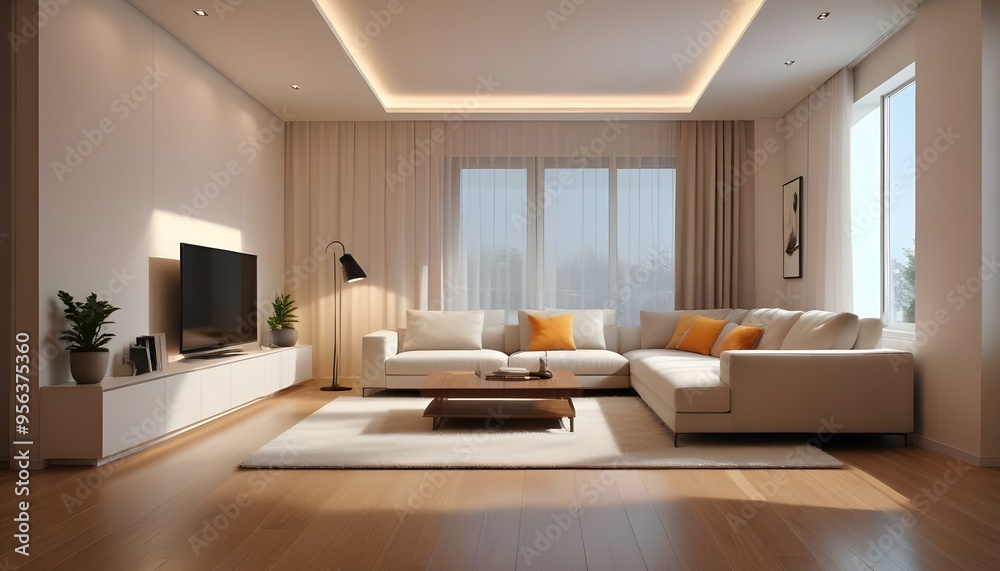 Photo interior modern design room 3d illustration Photo interior modern design room 3d illustration