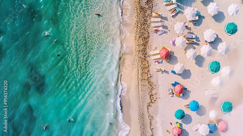 Sea, sun and umbrellas, Coast from a threatening point of view, Black Beach photo