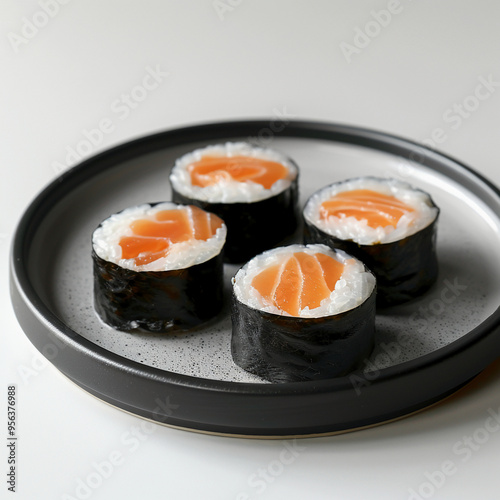 Contemporary Maki Roll on Elegant Black Plate