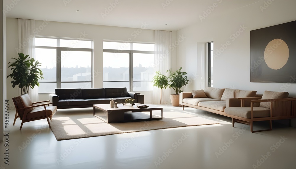 Fototapeta premium Photo interior modern design room 3d illustration