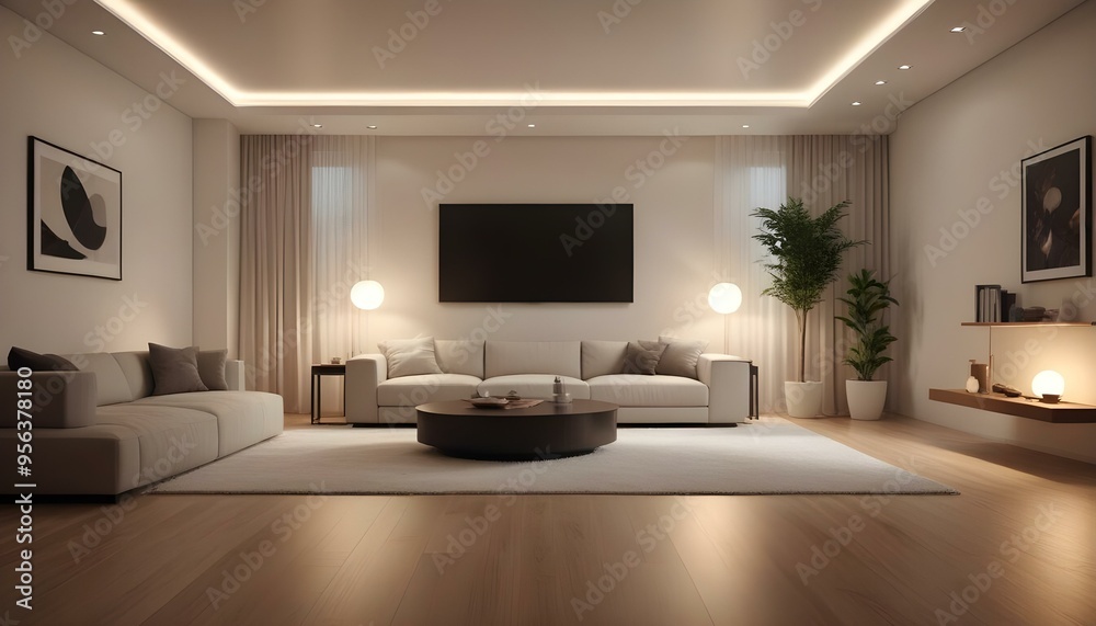 Fototapeta premium Photo interior modern design room 3d illustration