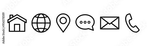 Contact us icons set, web icon set symbol vector. symbol for web site Computer and phone vector.