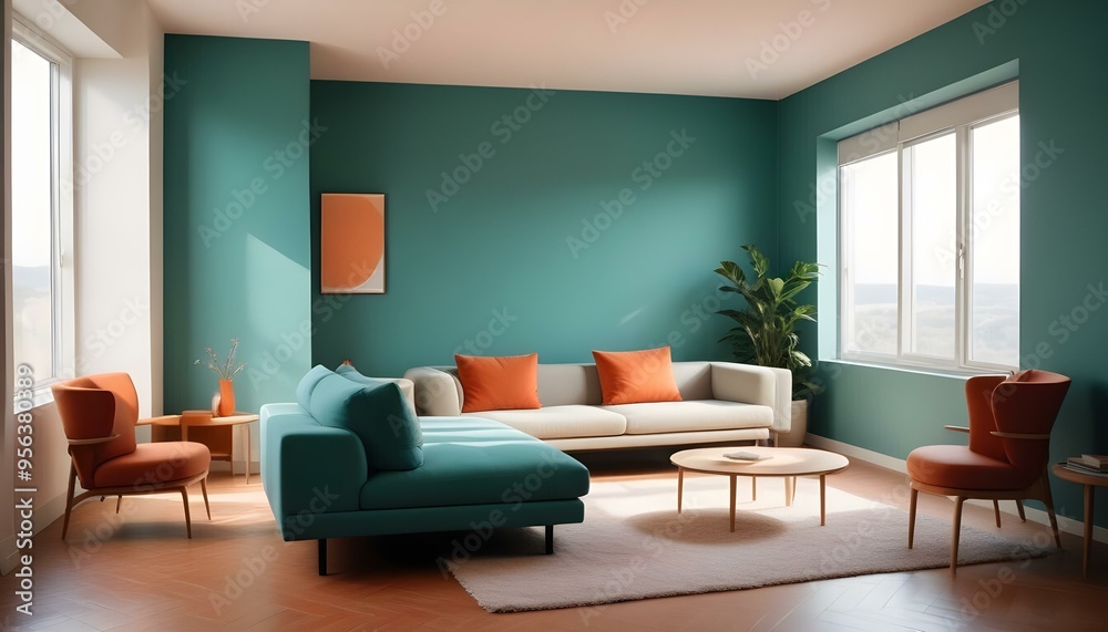 Photo interior modern design room 3d illustration Photo interior modern design room 3d illustration