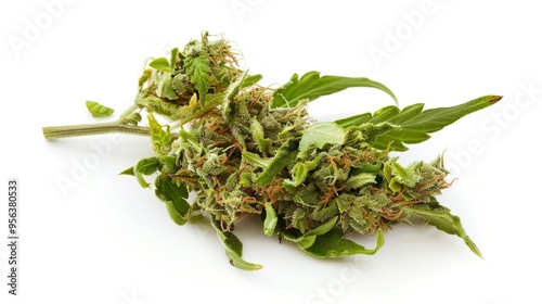 Cannabis Buds with Hempleaf, Weed Buds photo