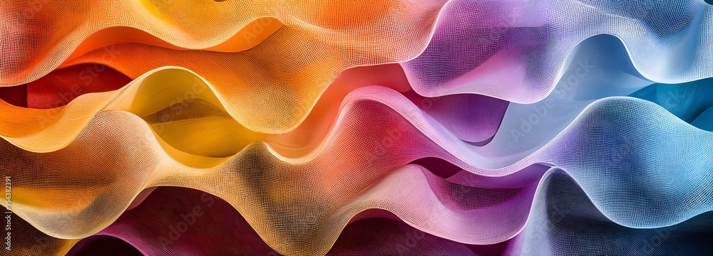 Obraz premium 2. Overlapping translucent paper cutouts forming a textured, three-dimensional abstract design