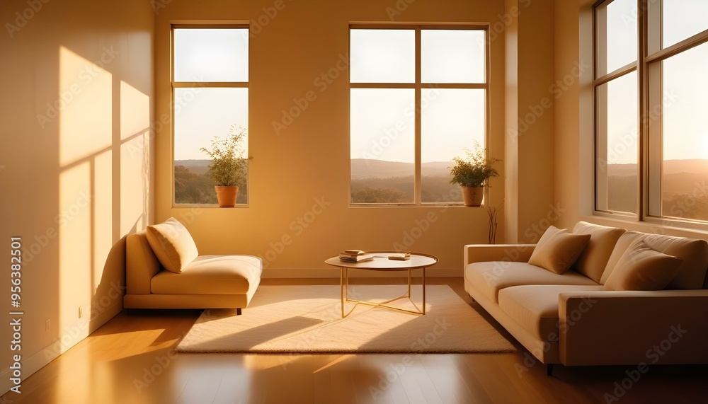 Fototapeta premium Photo interior modern design room 3d illustration