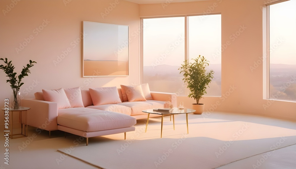 Fototapeta premium Photo interior modern design room 3d illustration