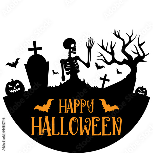 Halloween round welcome sign, Halloween door hanger sign