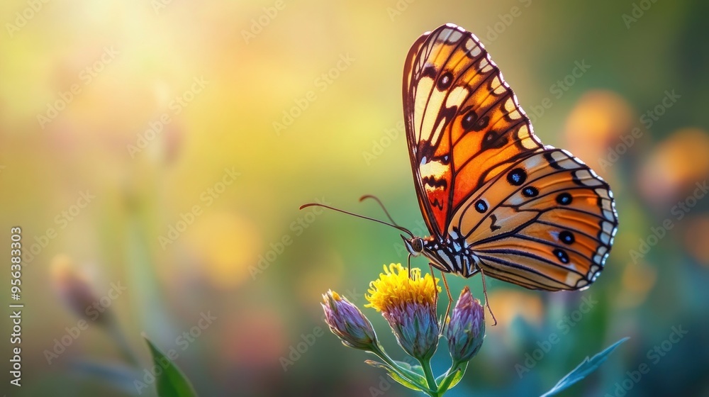 Butterfly on a Flower in a Meadow Butterfly on a Flower in a Meadow