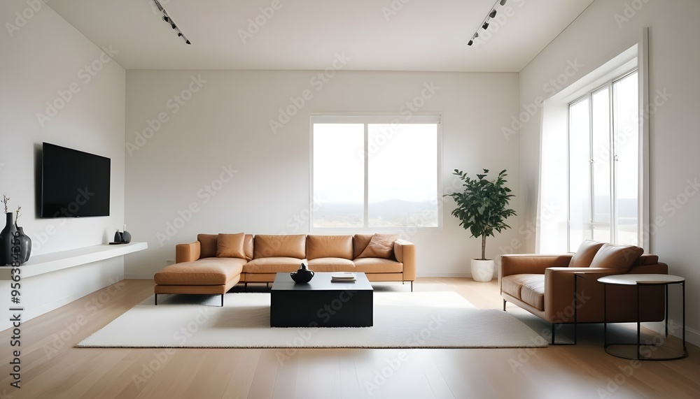 Fototapeta premium Photo interior modern design room 3d illustration