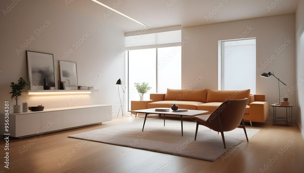 Fototapeta premium Photo interior modern design room 3d illustration