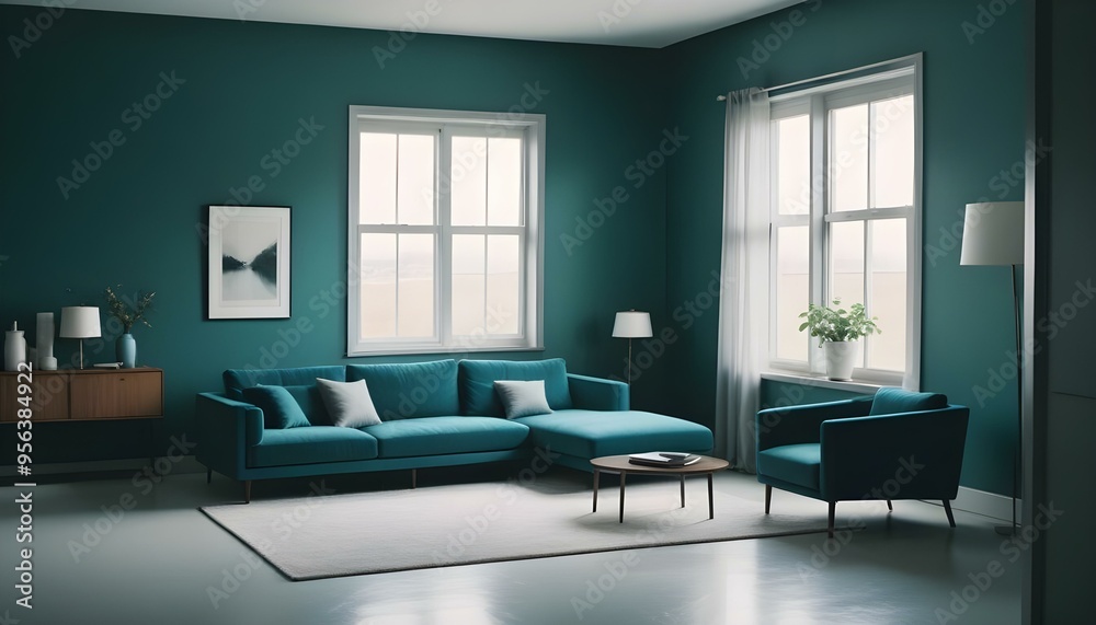 Fototapeta premium Photo interior modern design room 3d illustration