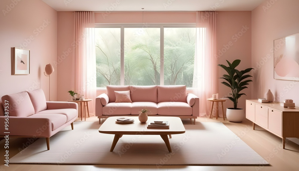 Fototapeta premium Photo interior modern design room 3d illustration