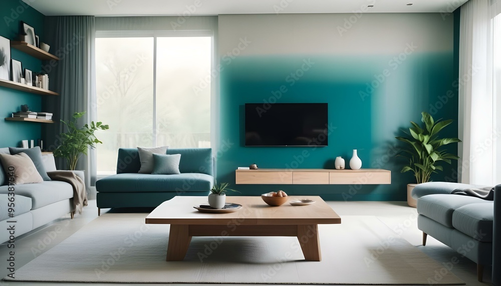 Photo interior modern design room 3d illustration Photo interior modern design room 3d illustration
