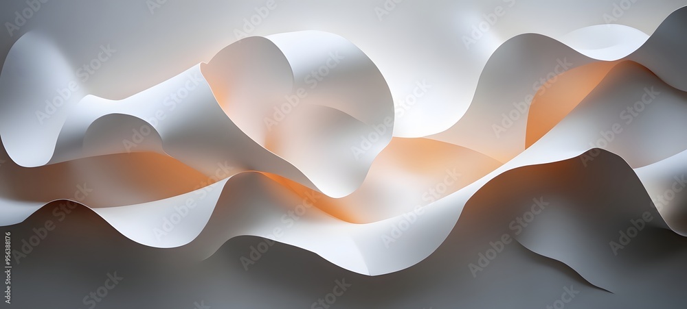 Fototapeta premium 31. Textured, floating paper shapes creating a layered, three-dimensional abstract design with depth and movement