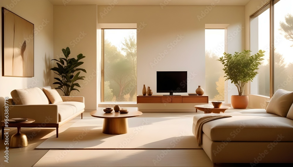 Fototapeta premium Photo interior modern design room 3d illustration