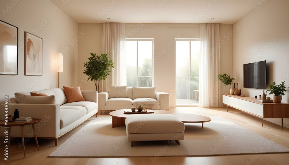 Fototapeta premium Photo interior modern design room 3d illustration