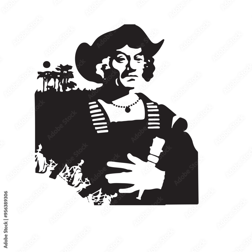 custom made wallpaper toronto digitalHappy Columbus day vector silhouette