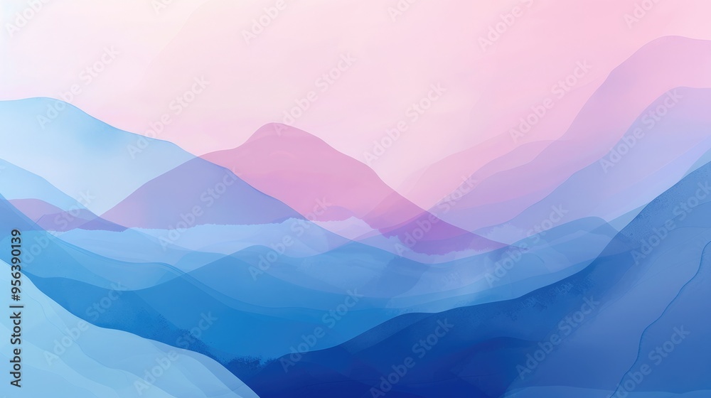 Obraz premium Abstract Mountain Landscape with Pastel Colors.